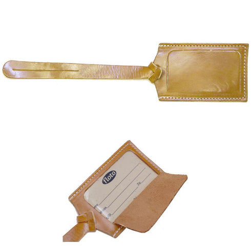 Parma Brown  leather luggage tag floto
